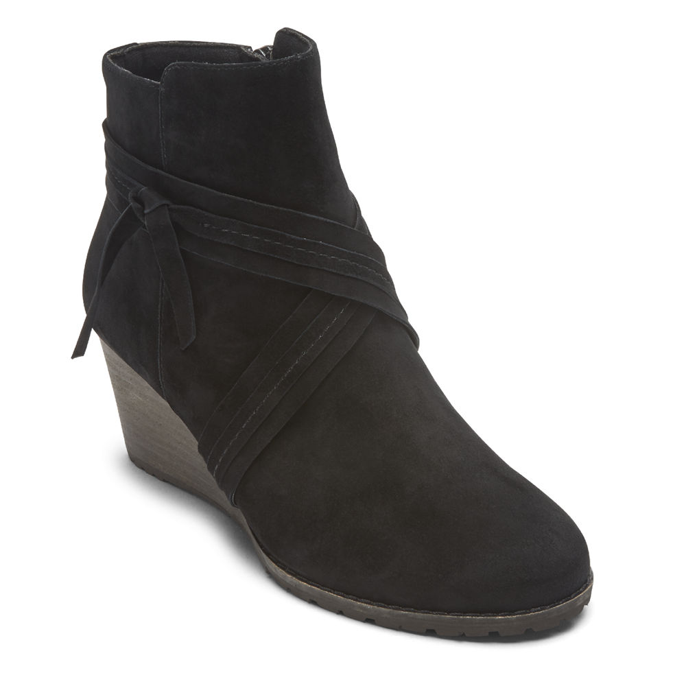 Rockport Womens Boots Black - Hollis X-Strap - UK 398-IMZOGL